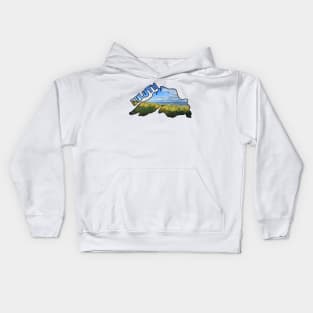 Lake Superior Outline (Duluth's Aerial Lift Bridge) Kids Hoodie